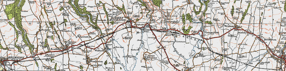 Old map of Kirkby Mills in 1925