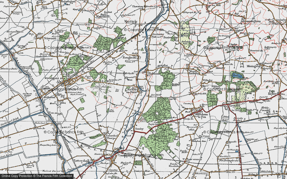 Old Map of Kirkby on Bain, 1923 in 1923