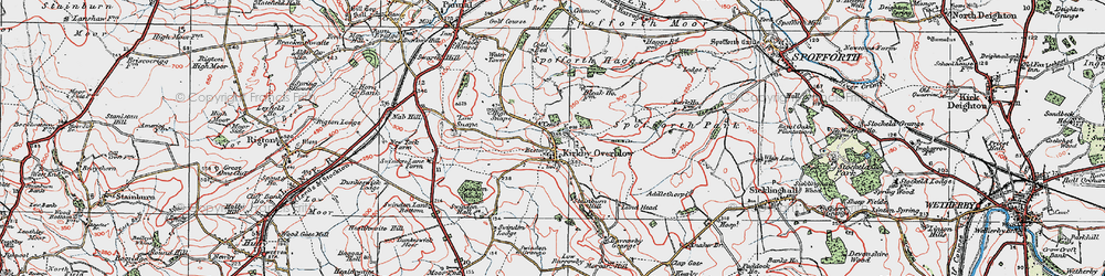 Old map of Kirkby Overblow in 1925