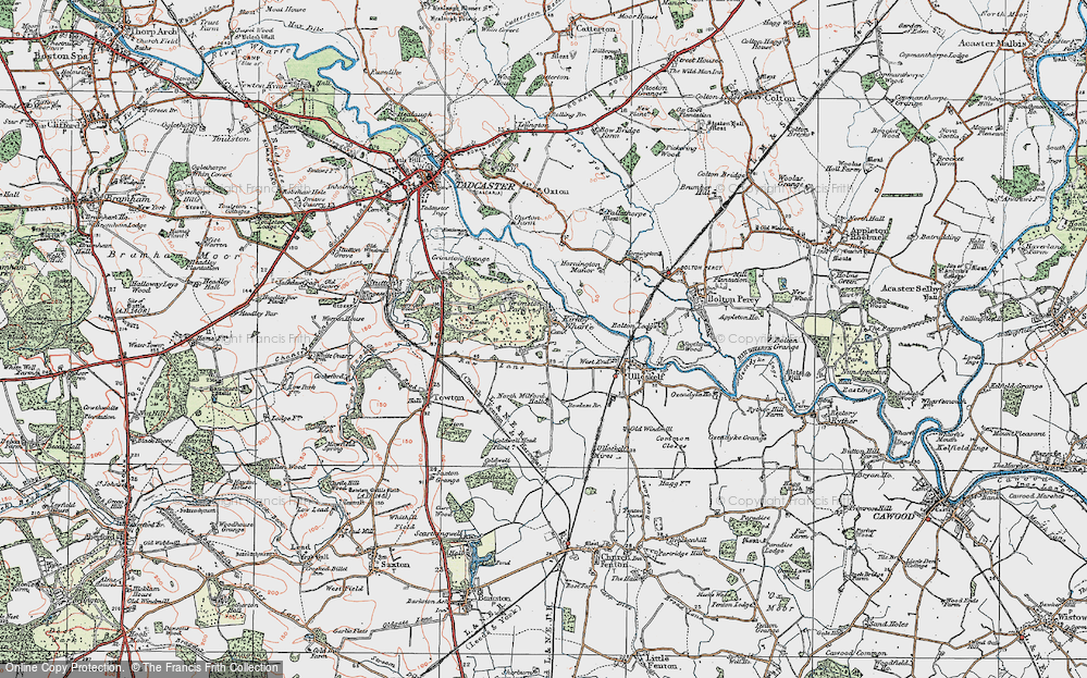 Old Map of Kirkby Wharfe, 1924 in 1924