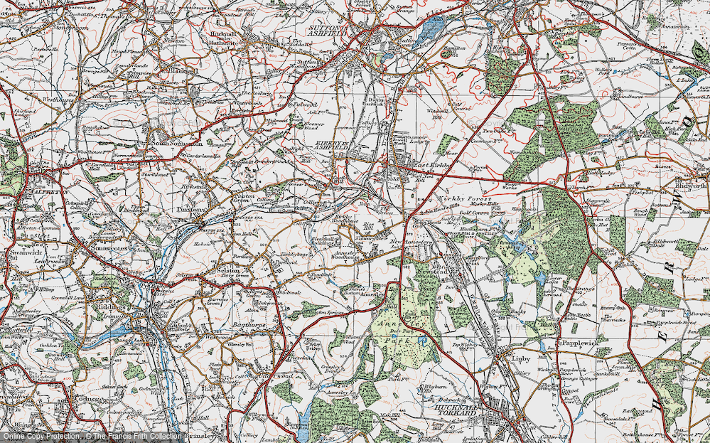 Old Map of Kirkby Woodhouse, 1923 in 1923