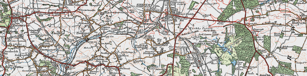 Old map of Kirkby Woodhouse in 1923