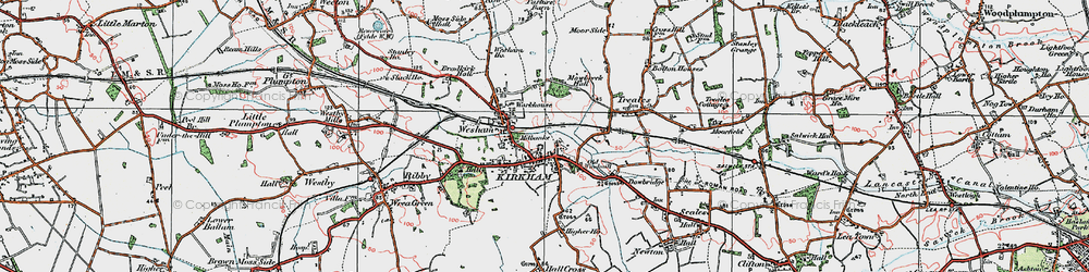 Old map of Kirkham in 1924