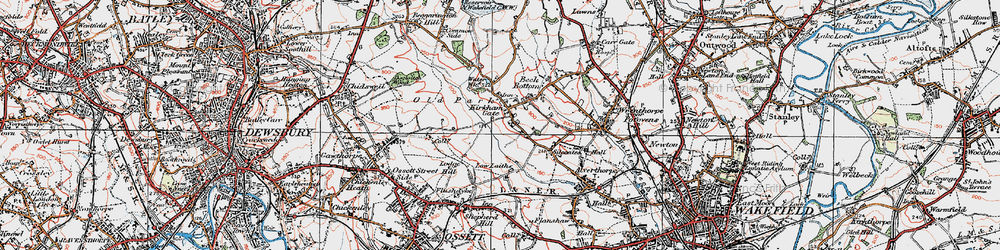 Old map of Kirkhamgate in 1925