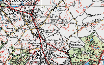 Old map of Kirkhams in 1924