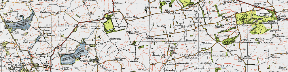 Old map of Kirkheaton in 1925