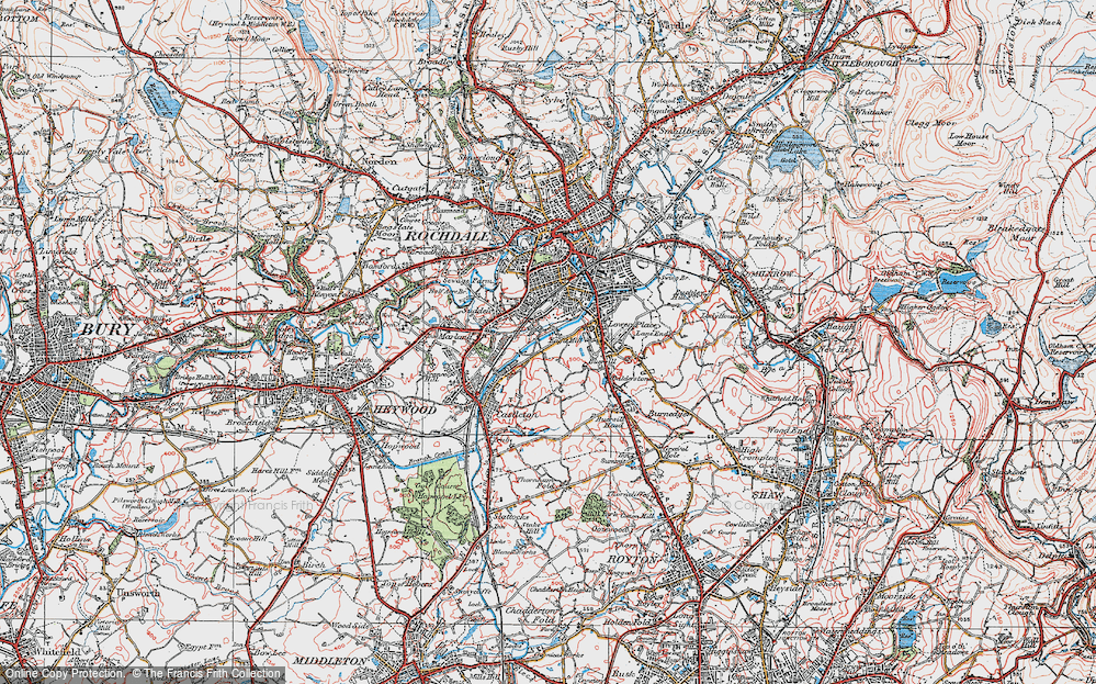 Old Map of Kirkholt, 1924 in 1924