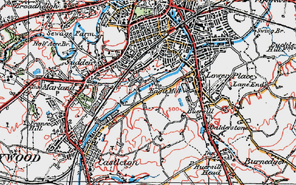 Old map of Kirkholt in 1924