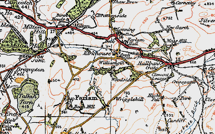 Old map of Lineholme Burn in 1925