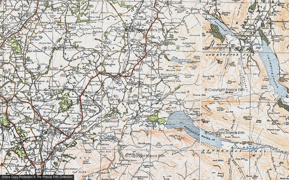 Old Map of Historic Map covering Bankend in 1925