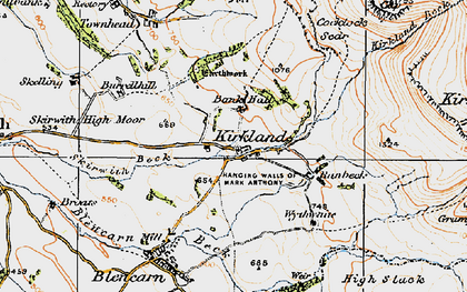 Old map of Wildboar Scar in 1925