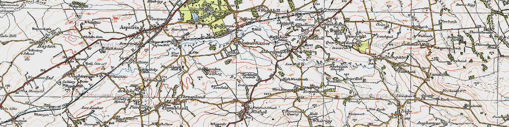 Old map of Low Woodnook in 1925