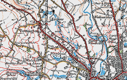Old map of Burrs Country Park in 1924