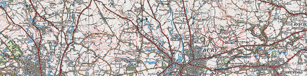 Old map of Kirklees in 1924