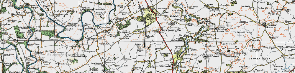 Old map of Kirklevington in 1925