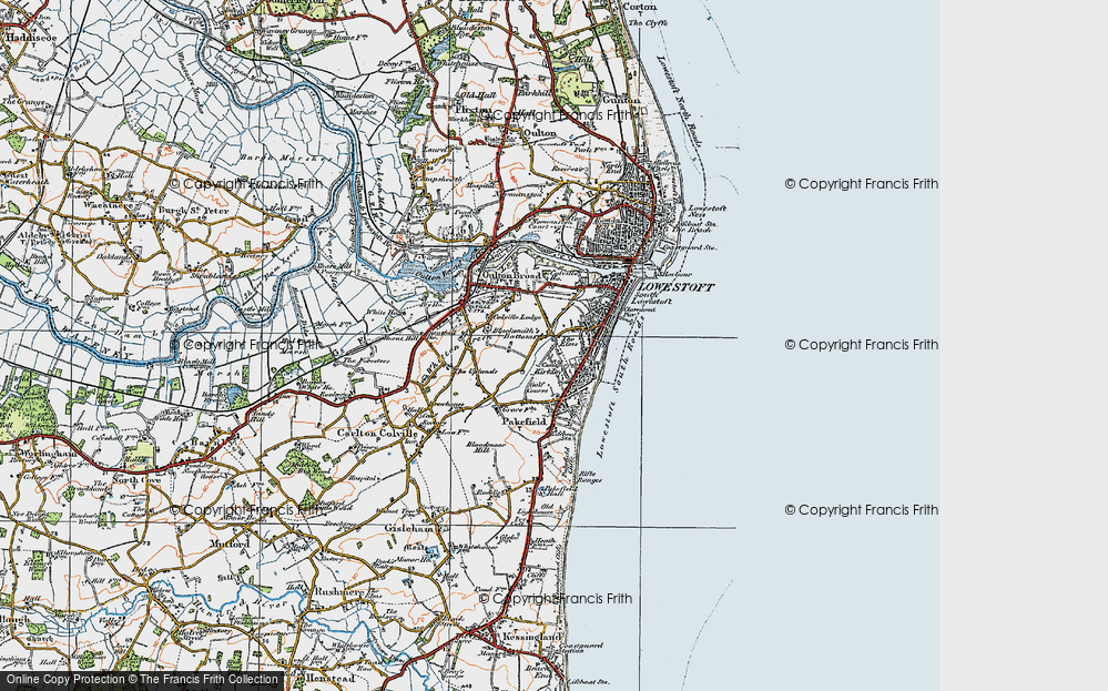 Old Map of Kirkley, 1921 in 1921