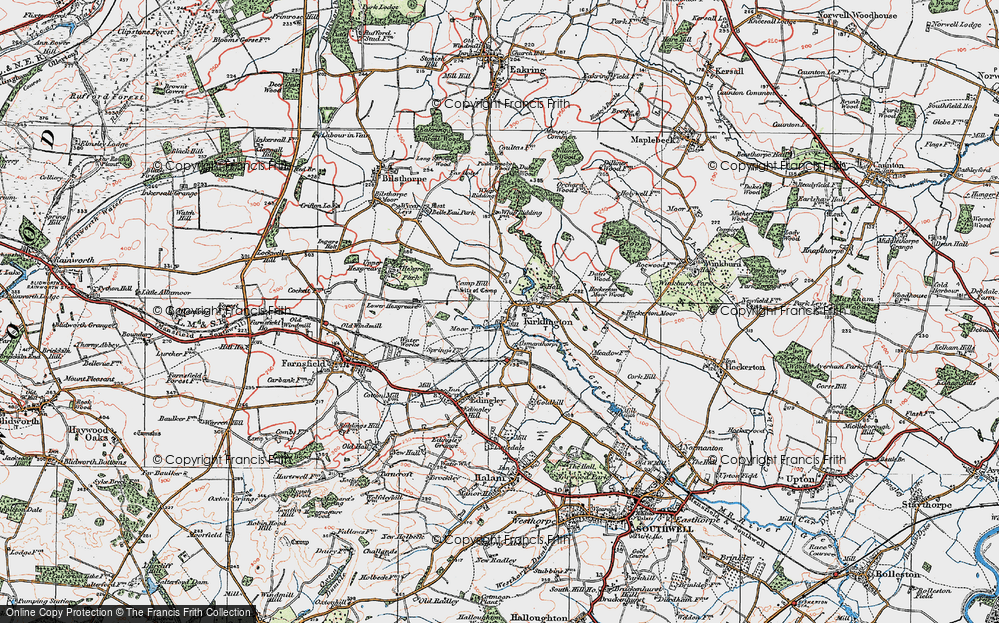 Old Map of Kirklington, 1923 in 1923