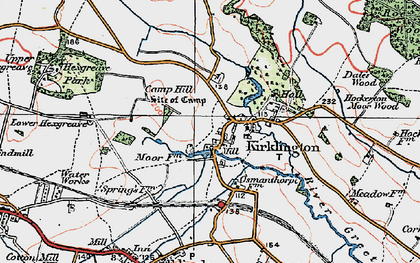 Old map of Kirklington in 1923