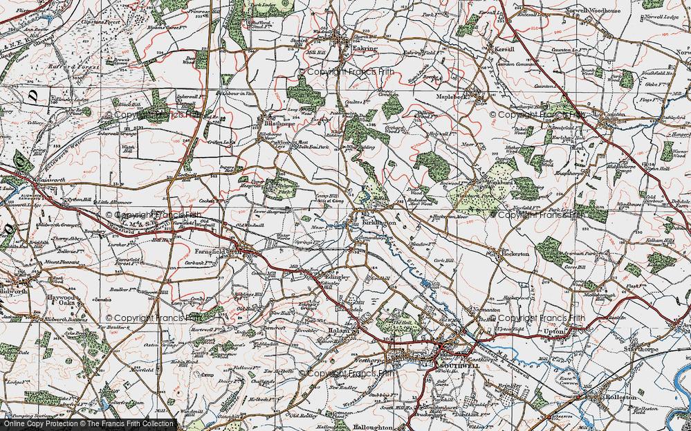 Historic Ordnance Survey Map of Kirklington, 1923