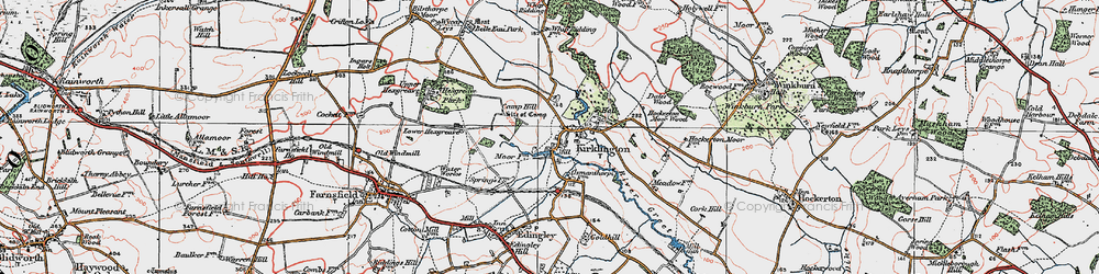 Old map of Kirklington in 1923