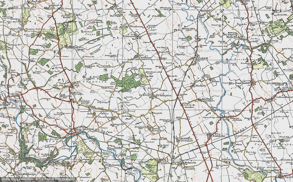 Old Map of Kirklington, 1925 in 1925