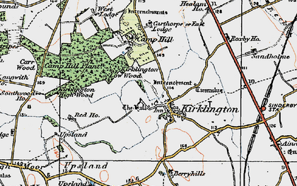 Old map of Kirklington in 1925