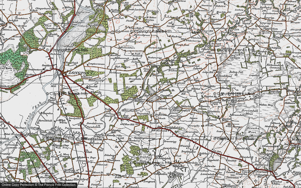 Old Map of Historic Map covering Black Snib in 1925