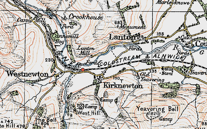 Old map of Yeavering Bell in 1926