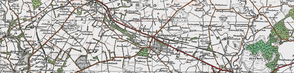 Old map of Kirkpatrick-Fleming in 1925