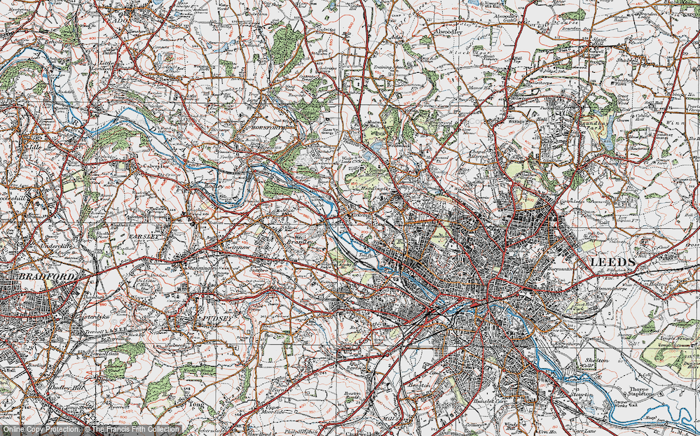 Old Map of Kirkstall, 1925 in 1925