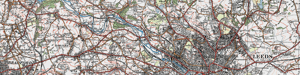 Old map of Kirkstall in 1925