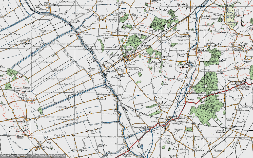 Old Map of Kirkstead, 1923 in 1923
