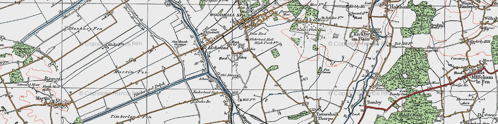 Old map of Kirkstead in 1923