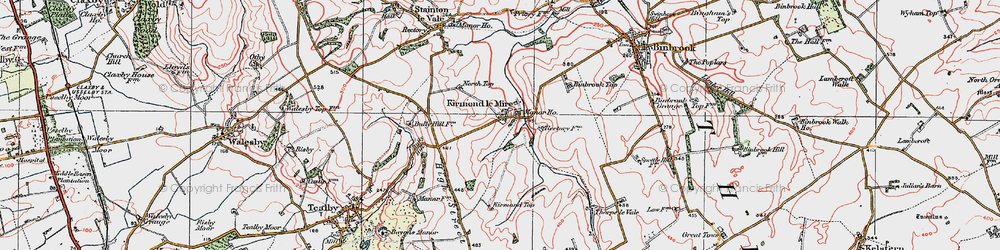 Old map of Binbrook Top in 1923