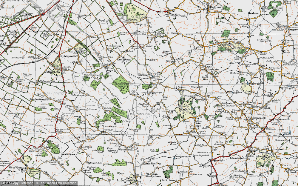 Old Map of Kirtling, 1920 in 1920