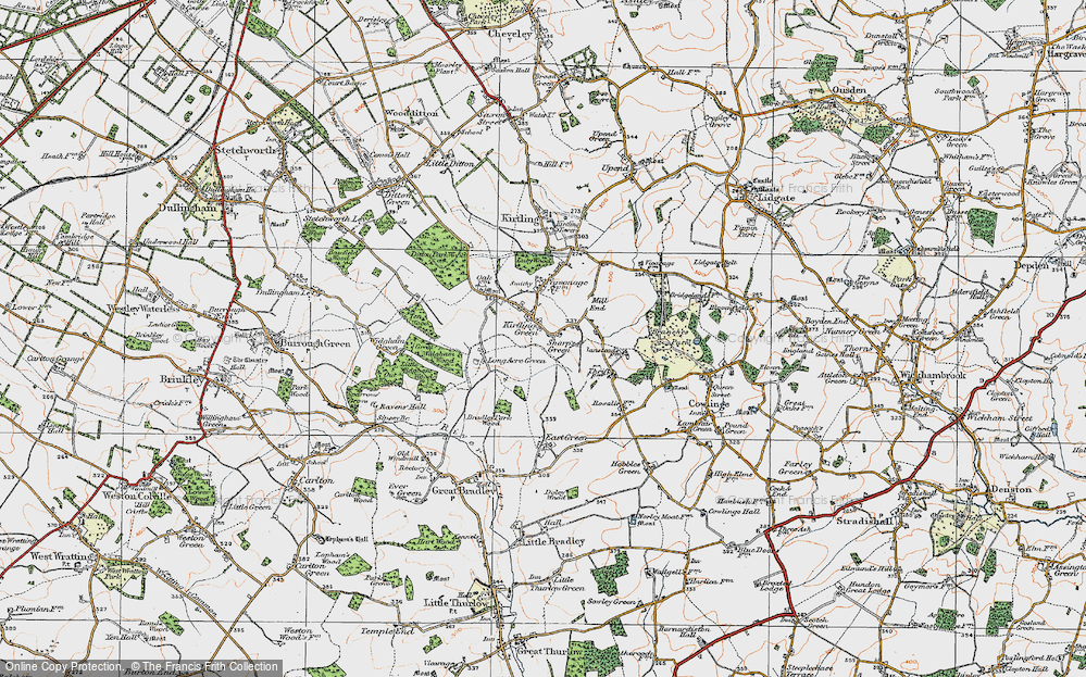 Old Map of Kirtling Green, 1920 in 1920