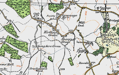 Old map of Kirtling Green in 1920