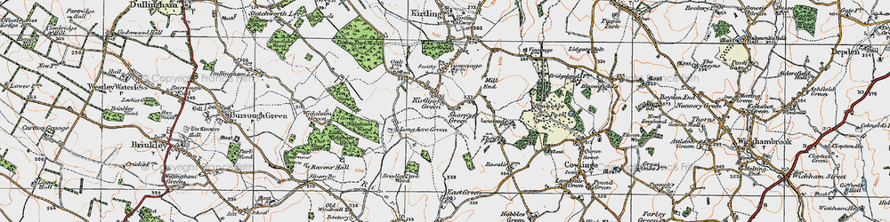 Old map of Kirtling Green in 1920