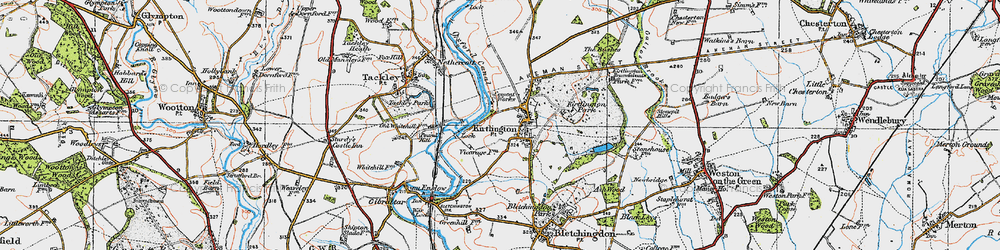 Old map of Kirtlington in 1919