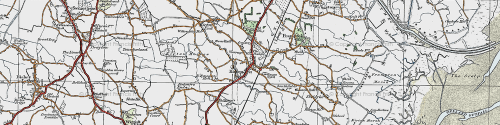 Old map of Kirton in 1922