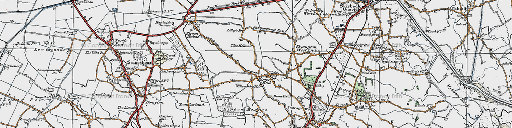 Old map of Kirton End in 1922