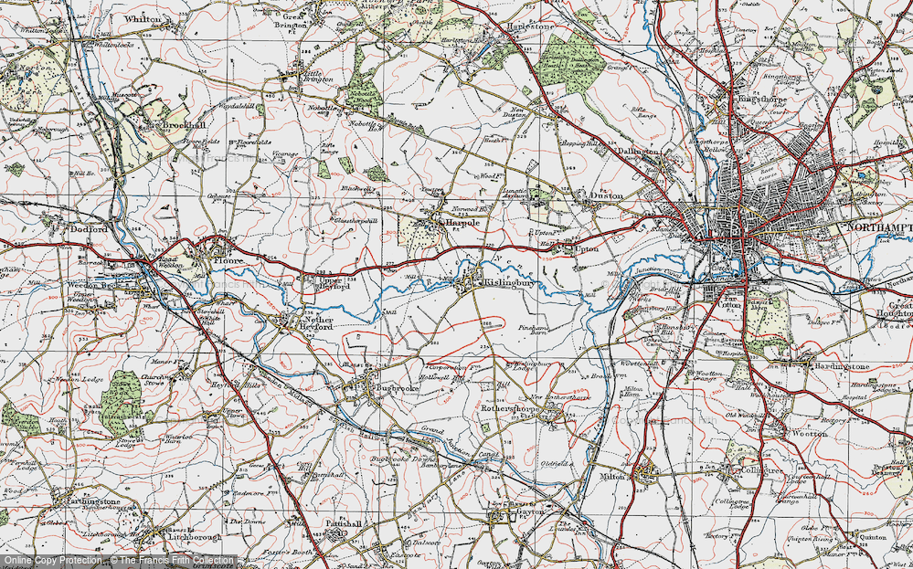 Old Map of Kislingbury, 1919 in 1919
