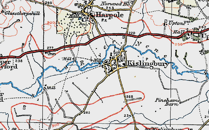 Old map of Kislingbury in 1919