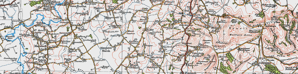Old map of Kit Hill in 1919