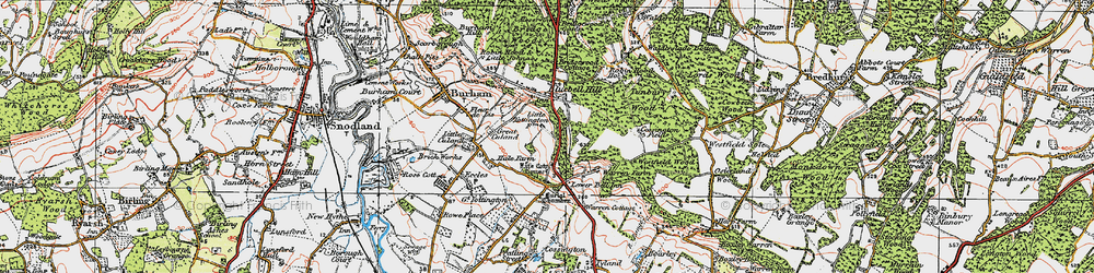 Old map of White Horse Stone in 1921