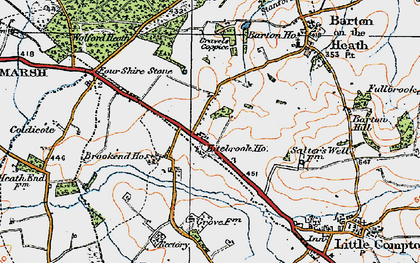 Old map of Kitebrook in 1919