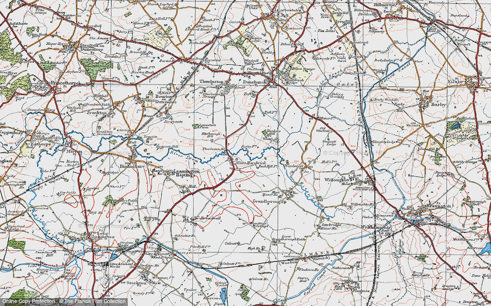 Old Map of Kites Hardwick, 1919 in 1919