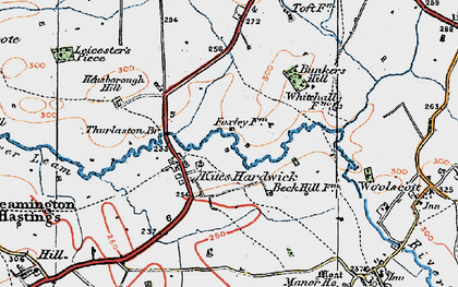 Old map of Kites Hardwick in 1919