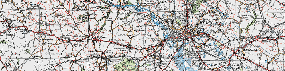 Old map of Kitt Green in 1924