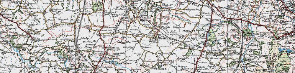 Old map of Kitt's Moss in 1923